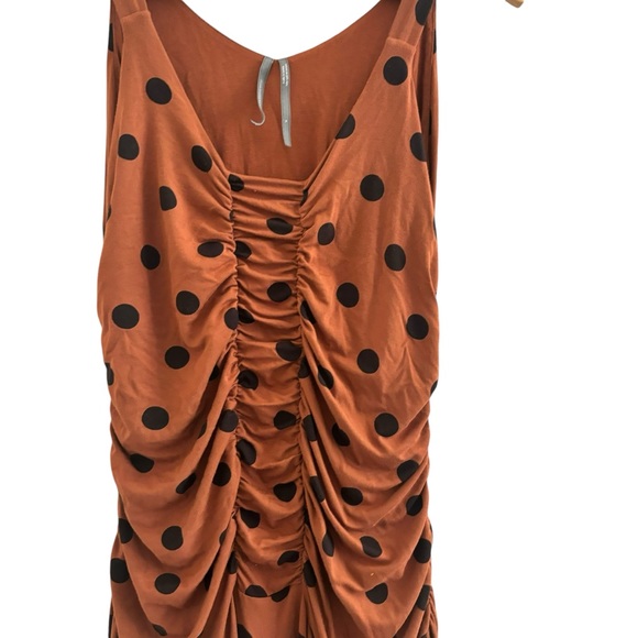 Anthropologie Ruched Midi Dress in Polka Dot Size M - Picture 6 of 12
